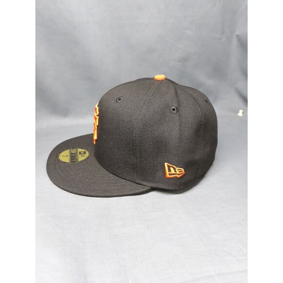 New Era 59Fifty Men's Fitted San Francisco Giants Hat Black Orange Size 7 NEW! - Picture 5 of 7